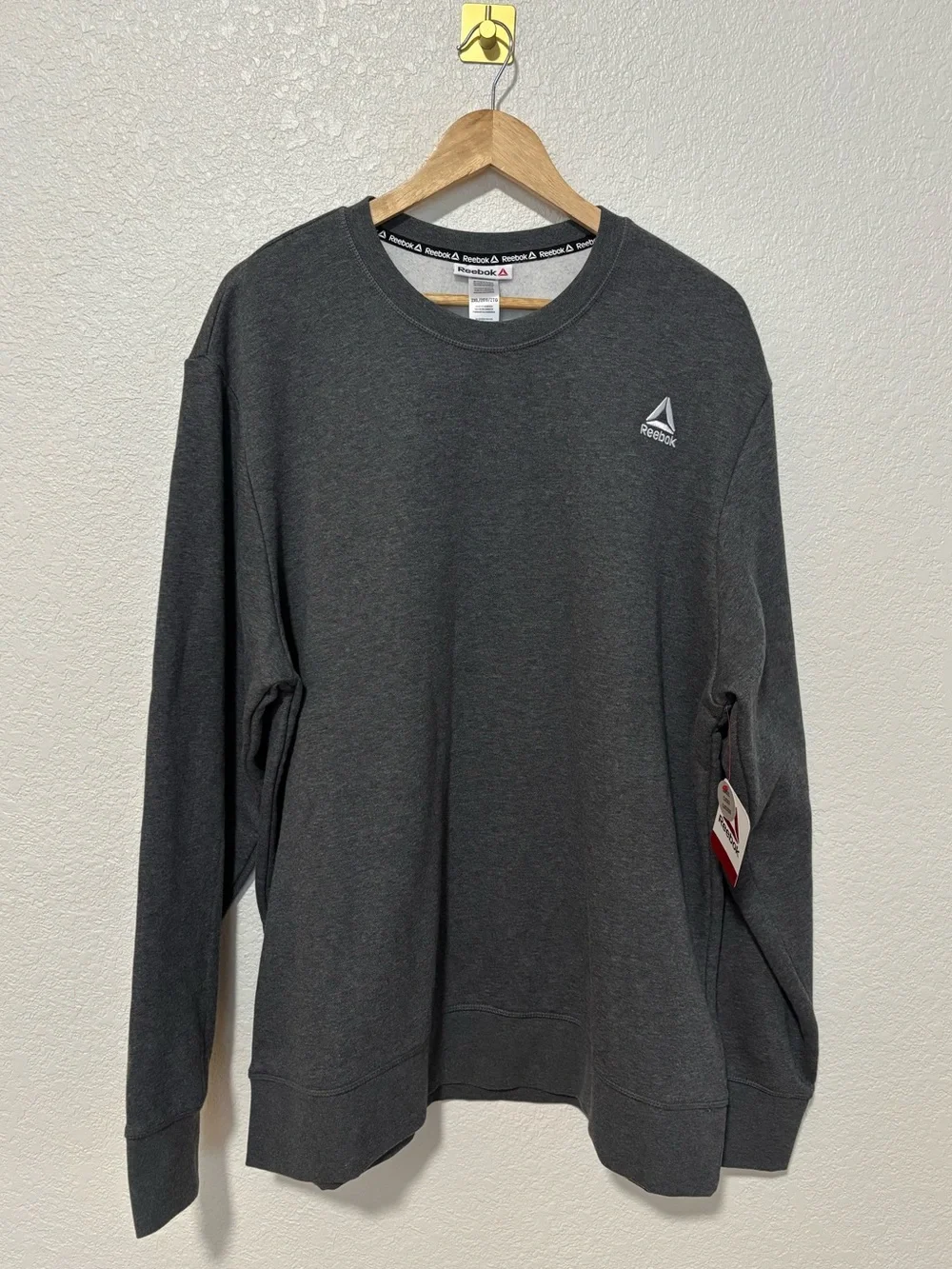 Reebok RBK CVC Fleece Crewneck Sweatshirt 2XL Charcoal Heather NWT